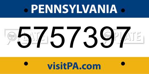 5757397 Pennsylvania License Plate