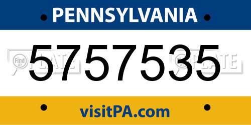 5757535 Pennsylvania License Plate