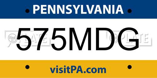 575MDG Pennsylvania License Plate
