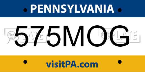 575MOG Pennsylvania License Plate