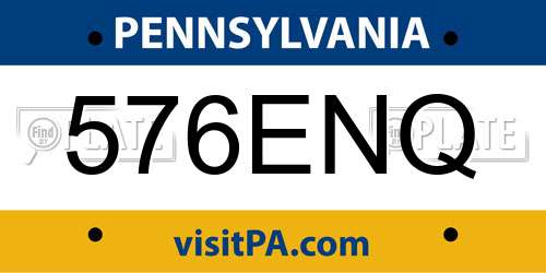 576ENQ Pennsylvania License Plate