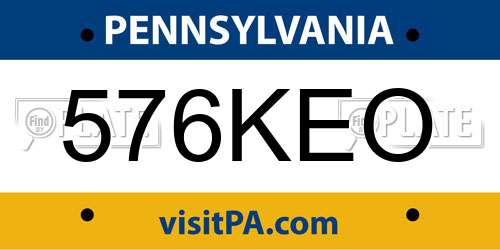 576KEO Pennsylvania License Plate