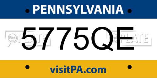 5775QE Pennsylvania License Plate