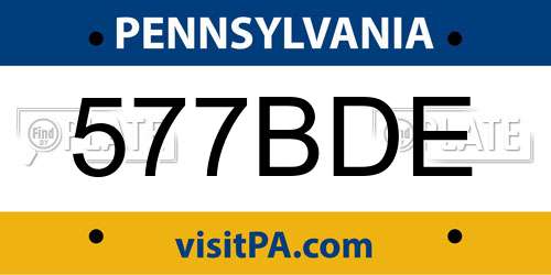 577BDE Pennsylvania License Plate