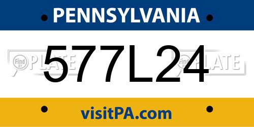 577L24 Pennsylvania License Plate