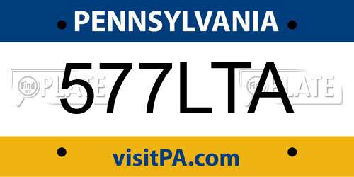 577LTA Pennsylvania License Plate