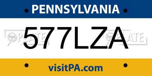 577LZA Pennsylvania License Plate