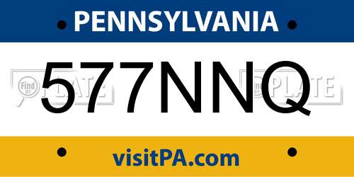 577NNQ Pennsylvania License Plate