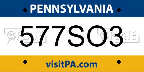 577SO3 Pennsylvania License Plate