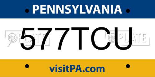 577TCU Pennsylvania License Plate
