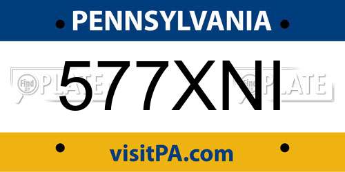 577XNI Pennsylvania License Plate