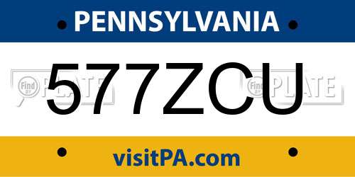 577ZCU Pennsylvania License Plate