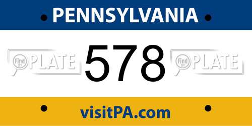 578 Pennsylvania License Plate