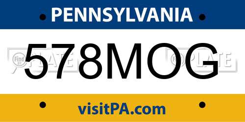 578MOG Pennsylvania License Plate