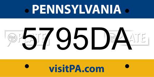 5795DA Pennsylvania License Plate