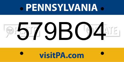 579BO4 Pennsylvania License Plate