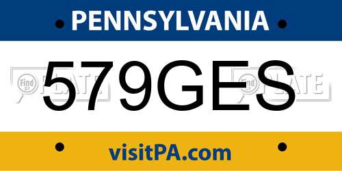 579GES Pennsylvania License Plate