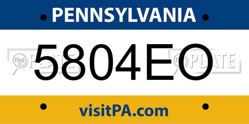 5804EO Pennsylvania License Plate
