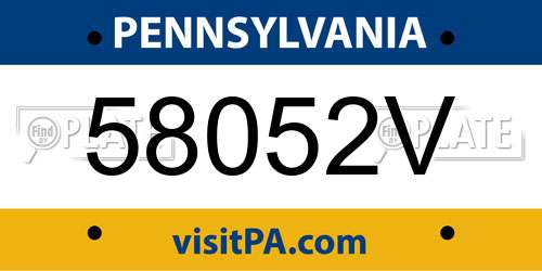 58052V Pennsylvania License Plate