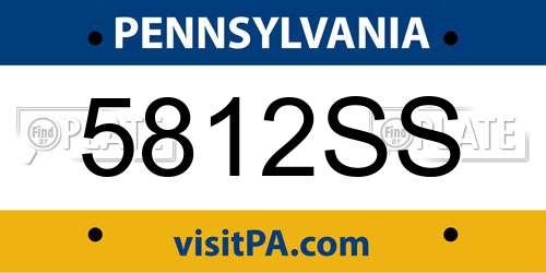 5812SS Pennsylvania License Plate