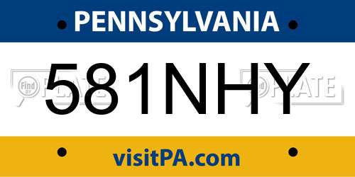 581NHY Pennsylvania License Plate