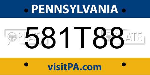 581T88 Pennsylvania License Plate