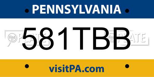 581TBB Pennsylvania License Plate