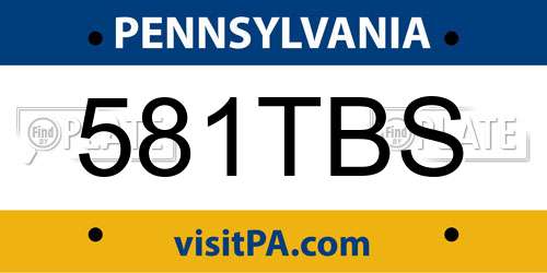 581TBS Pennsylvania License Plate