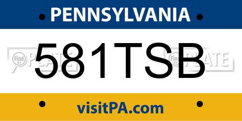 581TSB Pennsylvania License Plate