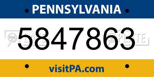 5847863 Pennsylvania License Plate