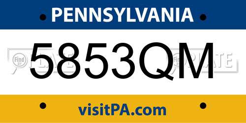 5853QM Pennsylvania License Plate