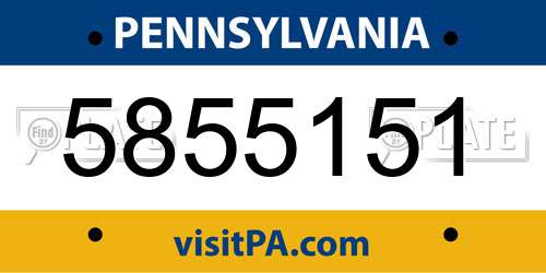 5855151 Pennsylvania License Plate