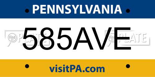 585AVE Pennsylvania License Plate