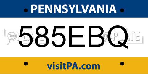 585EBQ Pennsylvania License Plate