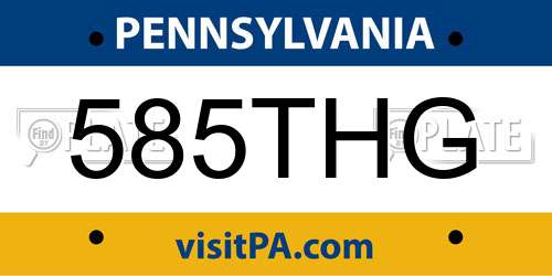 585THG Pennsylvania License Plate
