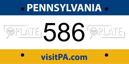 586 Pennsylvania License Plate