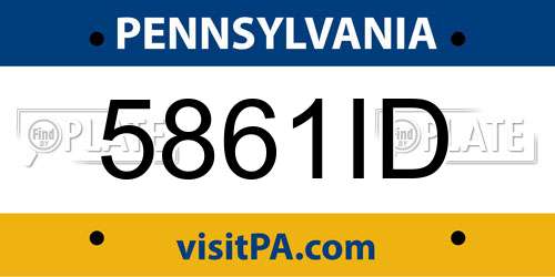 5861ID Pennsylvania License Plate