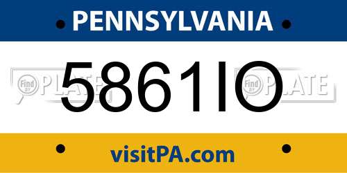 5861IO Pennsylvania License Plate