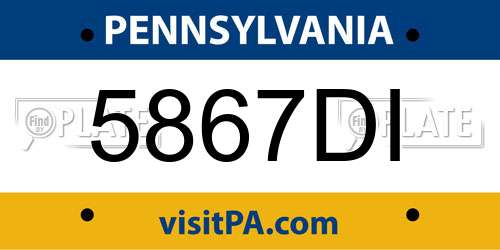 5867DI Pennsylvania License Plate
