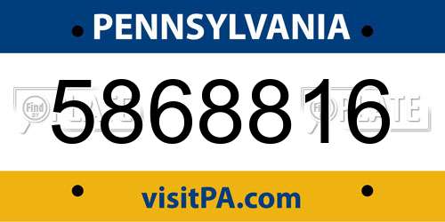 5868816 Pennsylvania License Plate