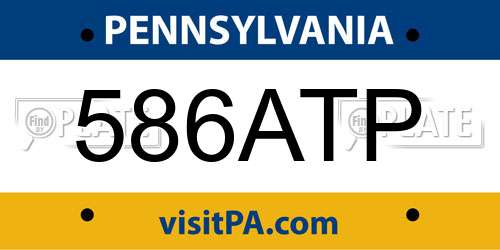 586ATP Pennsylvania License Plate