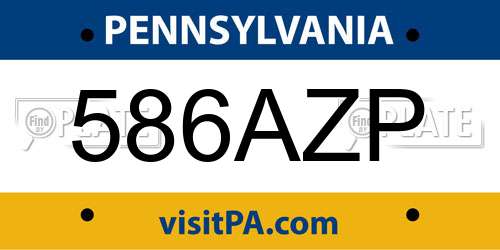 586AZP Pennsylvania License Plate
