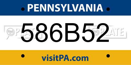 586B52 Pennsylvania License Plate