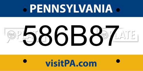 586B87 Pennsylvania License Plate