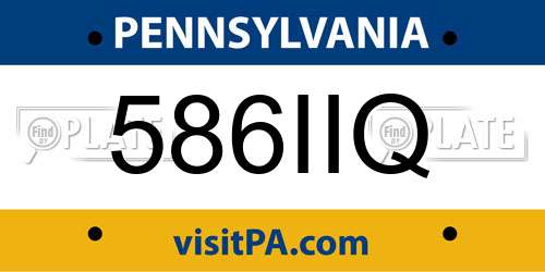 586IIQ Pennsylvania License Plate