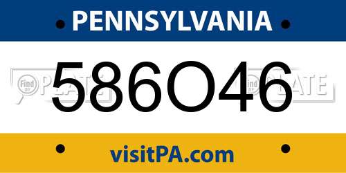 586O46 Pennsylvania License Plate