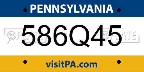 586Q45 Pennsylvania License Plate