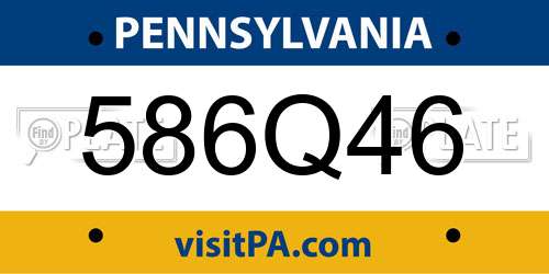 586Q46 Pennsylvania License Plate