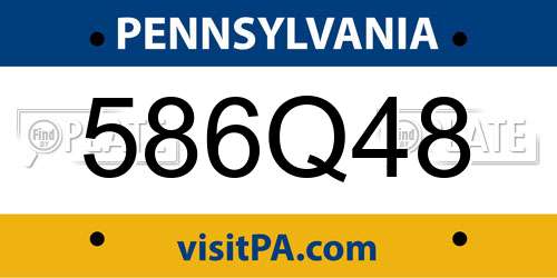 586Q48 Pennsylvania License Plate