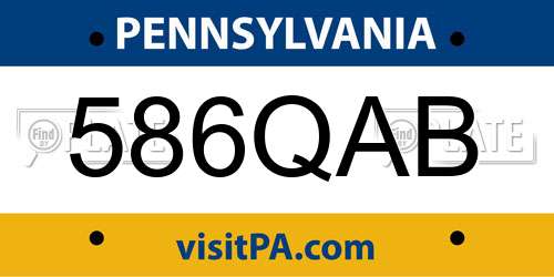 586QAB Pennsylvania License Plate